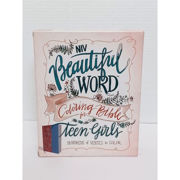 NIV Beautiful Word Coloring Bible for Teen Girls Pink/Blue by Zondervan - Picture 1 of 11